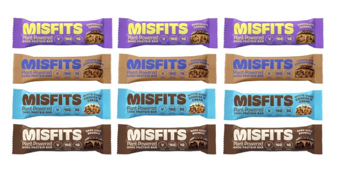 Misfits Protein Bar 12-Piece Variety Pack by Broadway Candy
