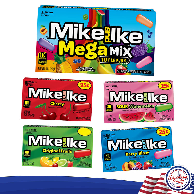 Mike & Ike Assorted Sizes Gift Box | 13 Pieces by Broadway Candy