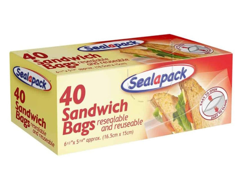Reseal Sandwich Bag 40Pk (16.5X15Cm)