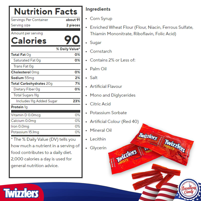 Twizzlers Strawberry Twists 1Kg Bag