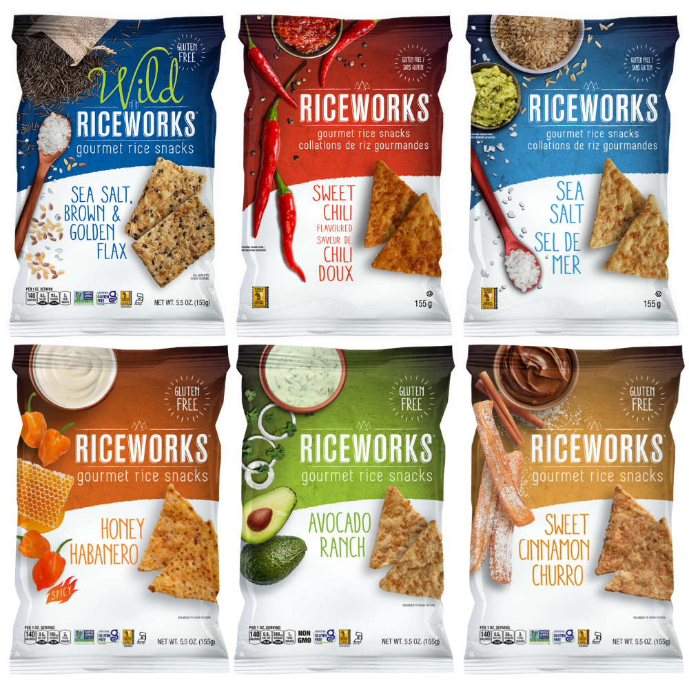 Riceworks Gourmet Rice Chips Variety | Pack of 6 by Broadway Candy