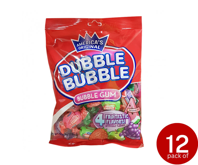 Dubble Bubble Bubble Gum 4 Flavours Peg Bag 180g (6.35oz)
