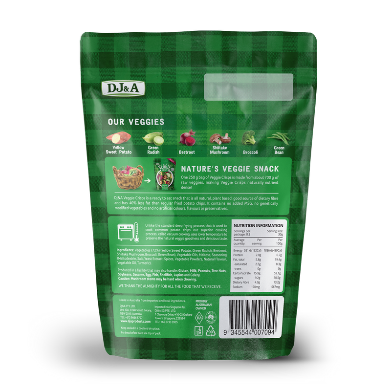 DJ & A Veggie Crisps Original Large 250g