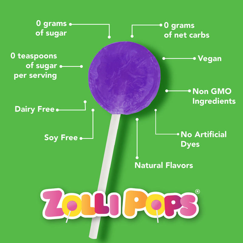 BULK Zollipops Assorted Fruit Flat Lollipops 1kg