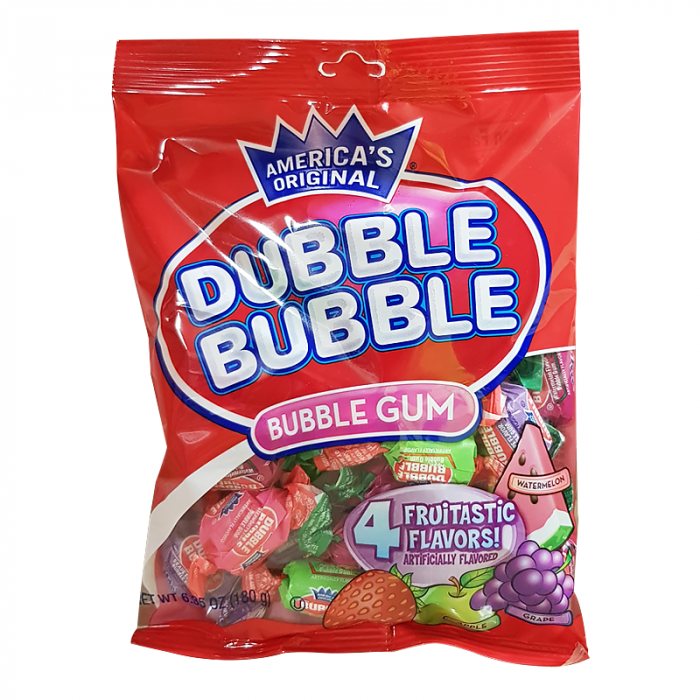 Dubble Bubble Bubble Gum 4 Flavours Peg Bag 180g (6.35oz)