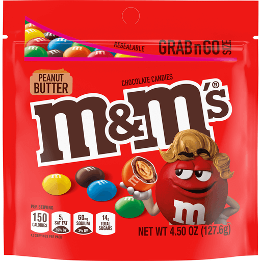 M&M Peanut Butter Grab N Go Bag 127.6g (4.5oz)