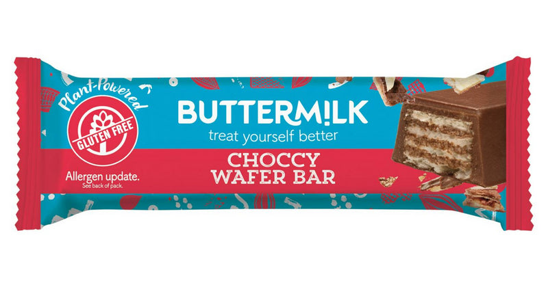 Buttermilk Plant Powered Gluten Free Vegan Wafer Choc Bar NK  38g