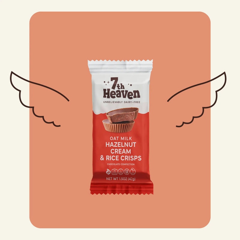 7th Heaven Hazelnut Cream and Rice Crisps Cream Cups Oat Milk Chocolate 42g