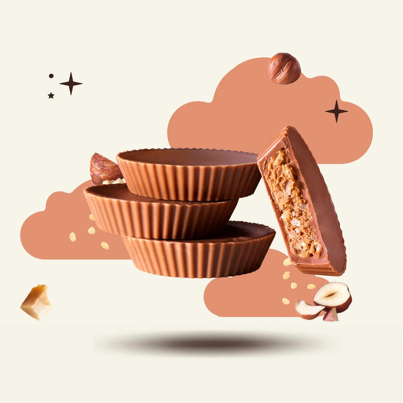 7th Heaven Hazelnut Cream and Rice Crisps Cream Cups Oat Milk Chocolate 42g