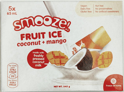 Smooze Ice Lollies Mango Coconut 5 x 65ml **Exp 23/06 **