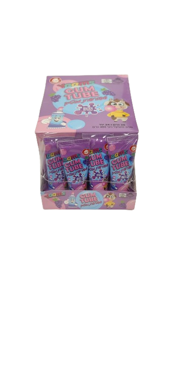 Yams Pack of 24 x 20g Gum Tubes Grape Flavour