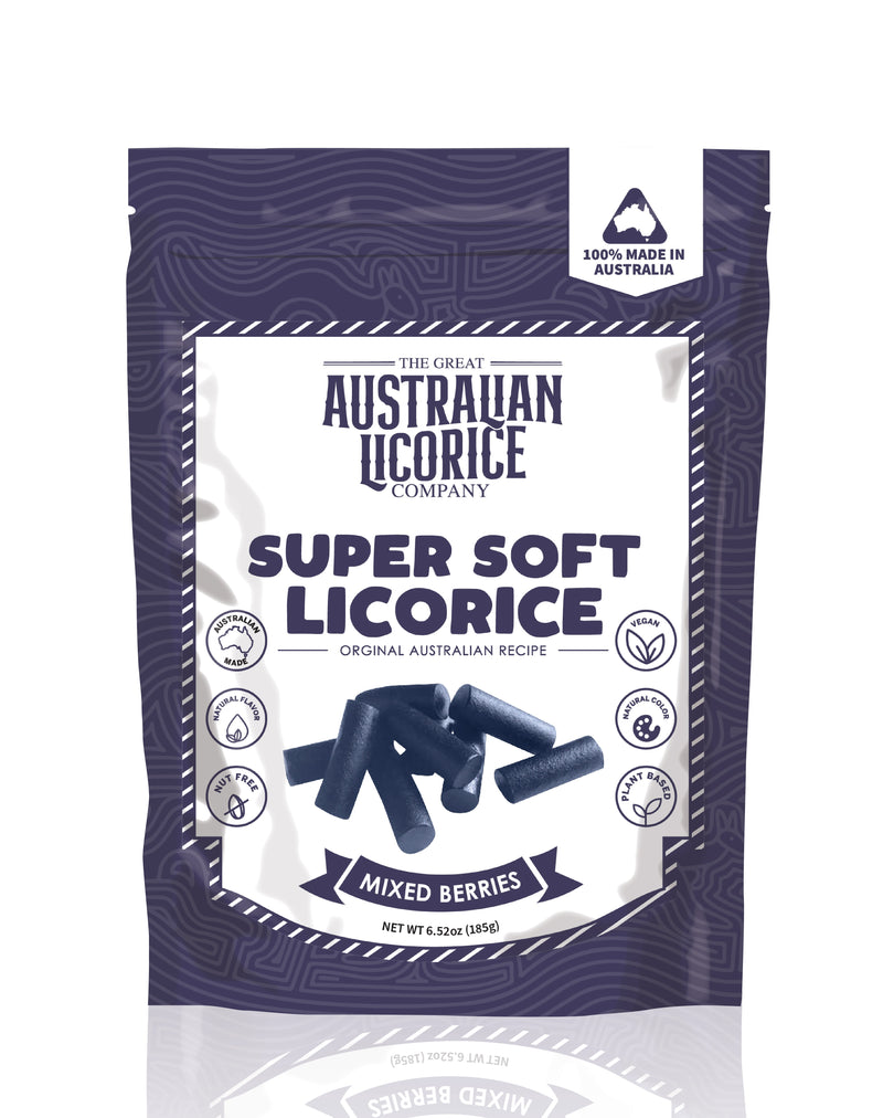 The Great Australian Licorice Company Super Soft Liquorice Mixed Berries 185g (6.52oz)