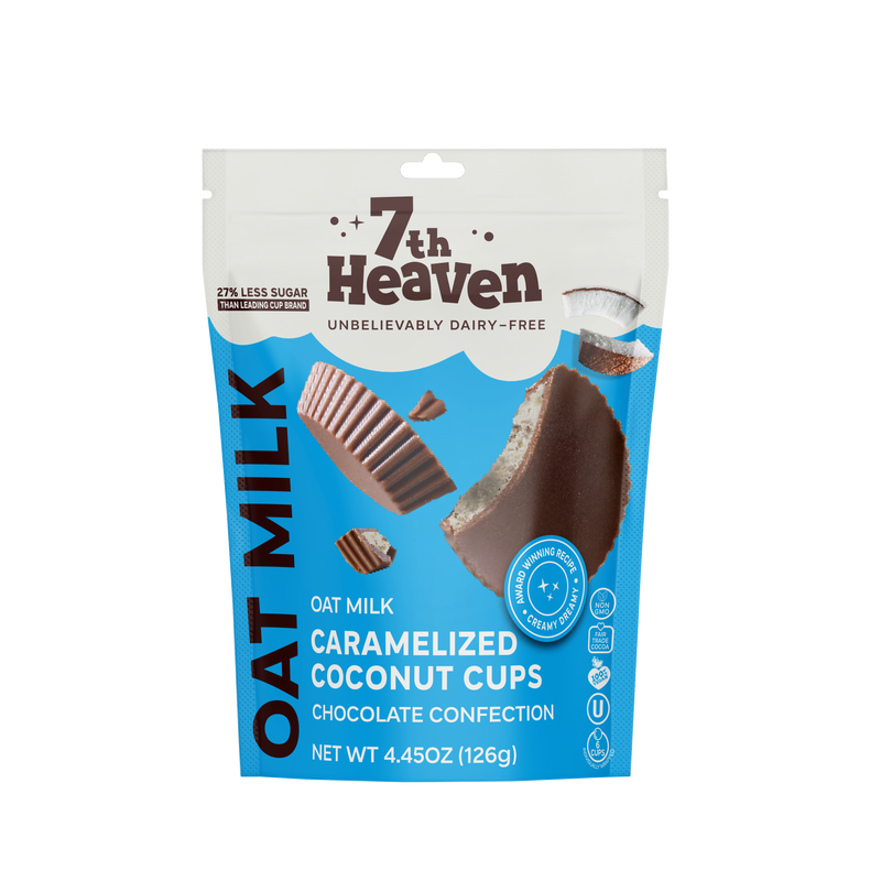 7th Heaven Caramelized Coconut Cream Cups Pouch Oat Milk Chocolate 126g