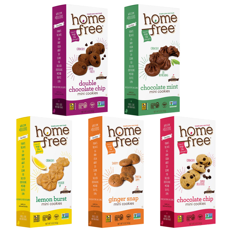 HomeFree Gluten-Free Cookie Variety | 5x 144g Boxes by Broadway Candy