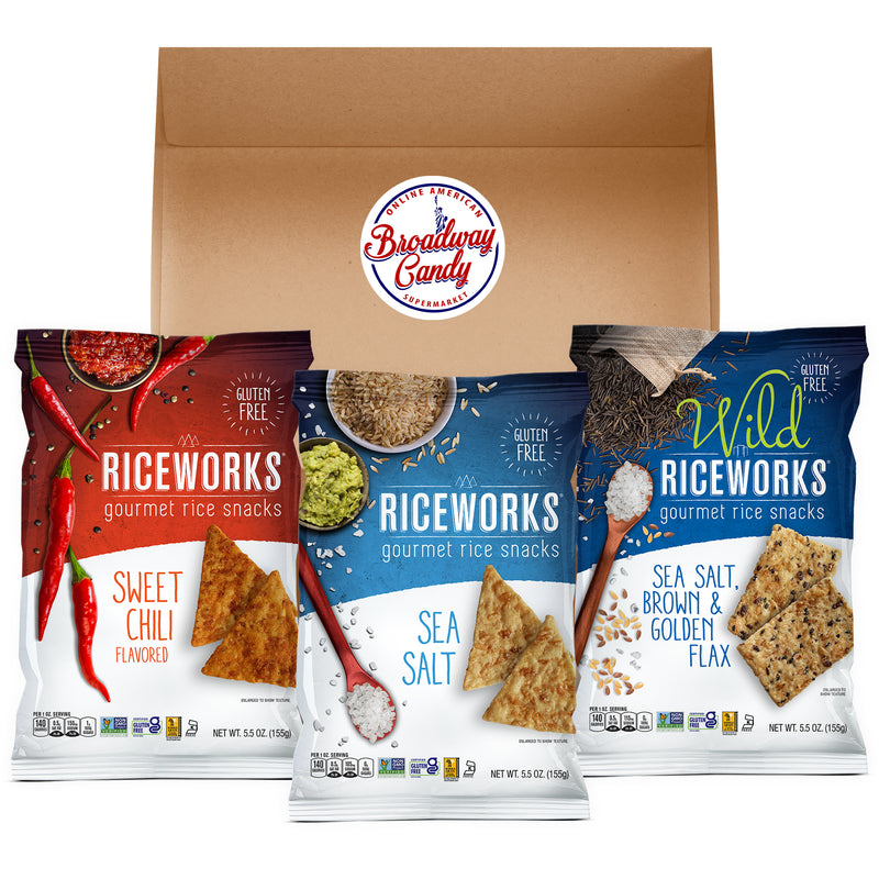 Riceworks Gourmet Rice Snacks Variety | Pack of 3 by Broadway Candy