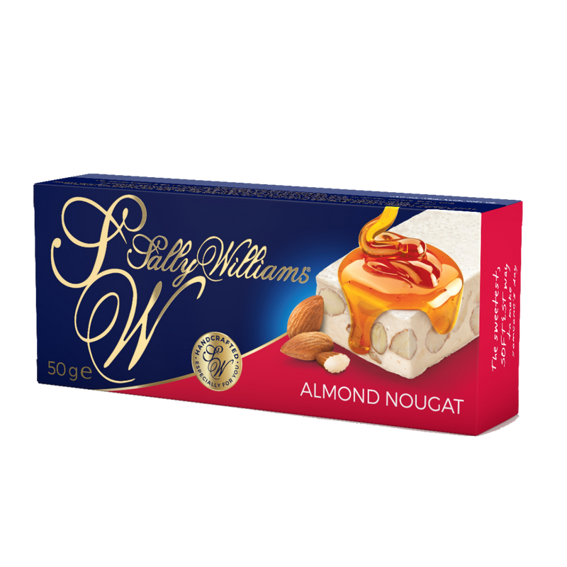 Sally Williams Pack of 12 x 50g BAR Nougat Roasted Almonds