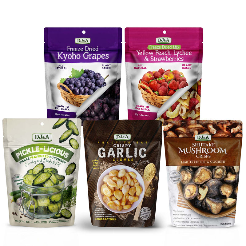 DJ & A Freeze Dried Fruit & Veggie Crisps Variety Mix | Pack of 5 by Broadway Candy