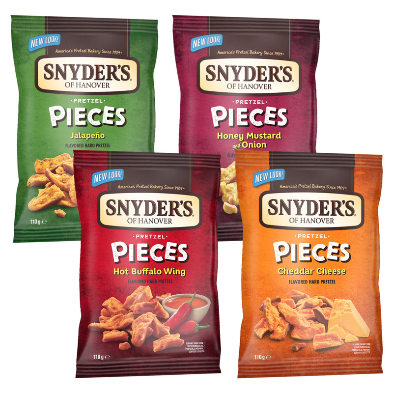 Snyders Pretzel Pieces Variety Pack | 110g Bags | 4 Assorted Flavours