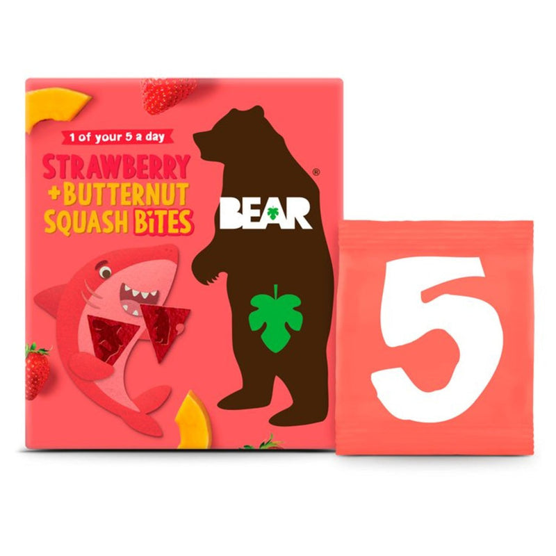 Bear Bites Pack of 4 x 5x18g Fruit & Veg Shapes Strawberry & Butternut Squash