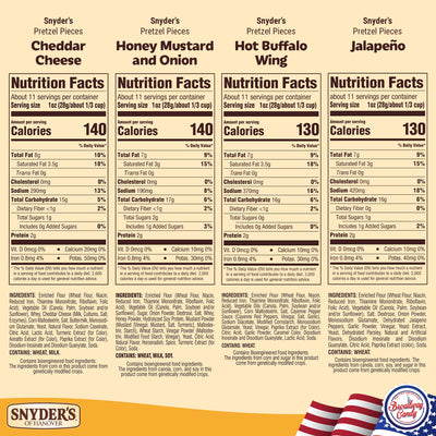 Snyders Pretzel Pieces Variety Pack | 110g Bags | 4 Assorted Flavours