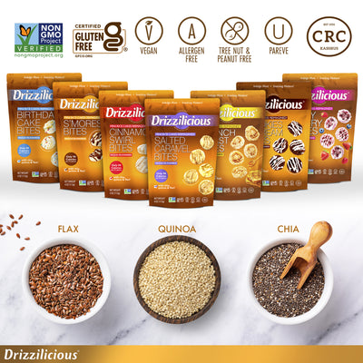 Drizzilicious Mini Rice Cake Bites Variety Mix | 113g Bags | Pack of 7