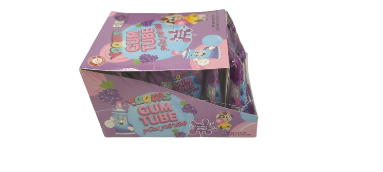 Yams Pack of 24 x 20g Gum Tubes Grape Flavour