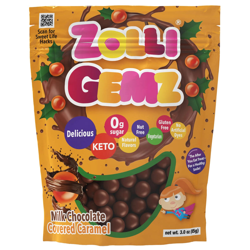 Zollipops Milk Chocolate Caramelz Gemz 85g (3oz)
