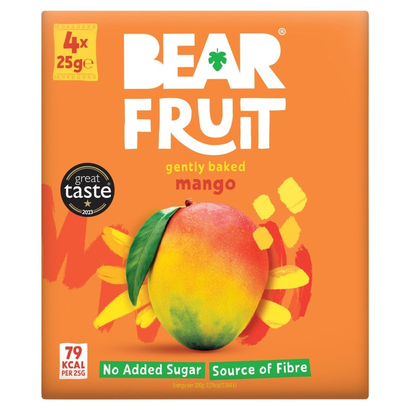 Bear Pack of 4 x 4x25g Fruit Gently Baked Mango
