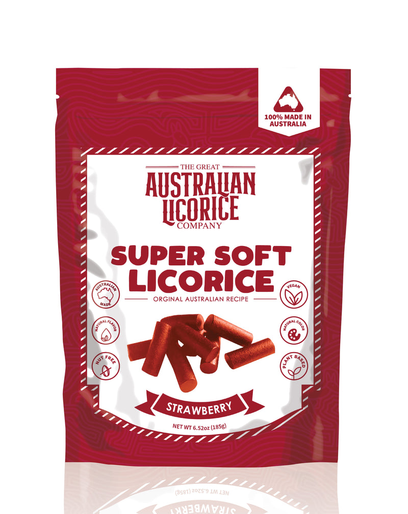 The Great Australian Licorice Company Super Soft Liquorice Strawberry 185g (6.52oz)