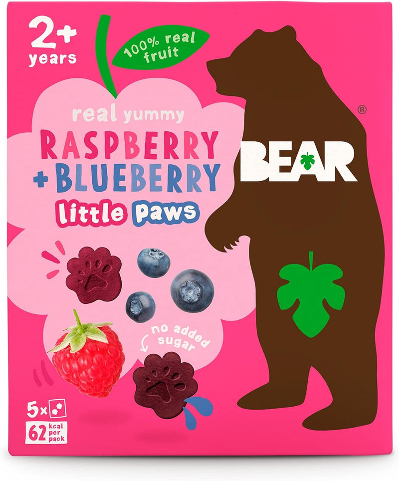 Bear Paws Pack of 4 x 5 x 20g MULTIPACK Artic Raspberry & Blueberry