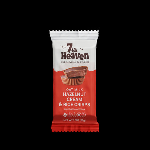 7th Heaven Hazelnut Cream and Rice Crisps Cream Cups Oat Milk Chocolate 42g