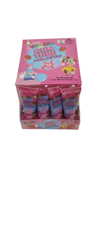 Yams Pack of 24 x 20g Gum Tubes Strawberry Flavour