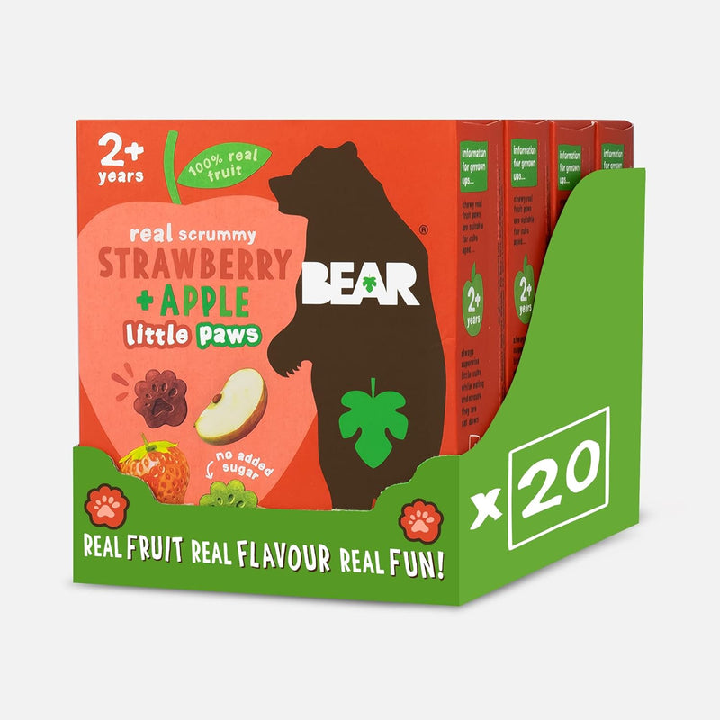 Bear Paws Pack of 4 x 5 x 20g MULTIPACK Strawberry & Apple