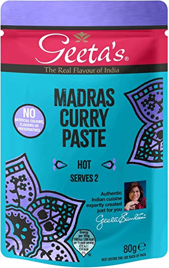 Geetas Curry Paste Madras Hot 80g