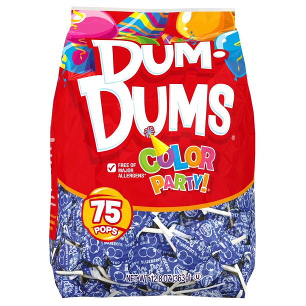 Dum Dums Pops Party Bag Blueberry Singles 75 x 5g