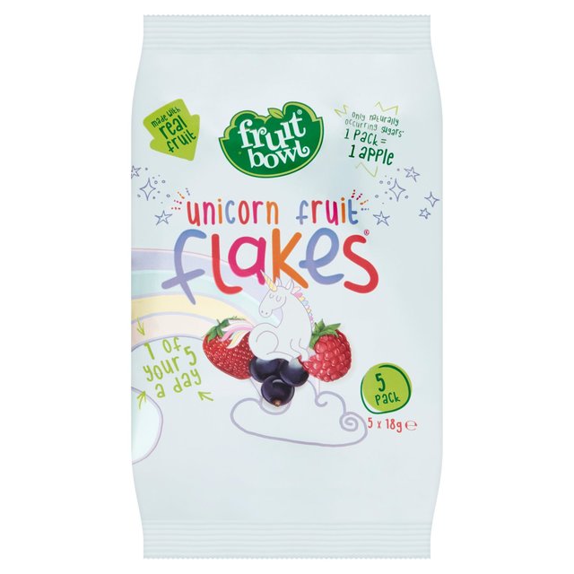 Fruit Bowl Pack of 6 x 5 x 18g MULTIPACK Fruit Flakes Unicorn