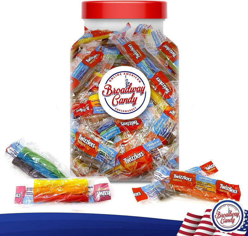 Twizzler Rainbow Twists Jar 750g (Approx. 50 Pieces) by Broadway Candy