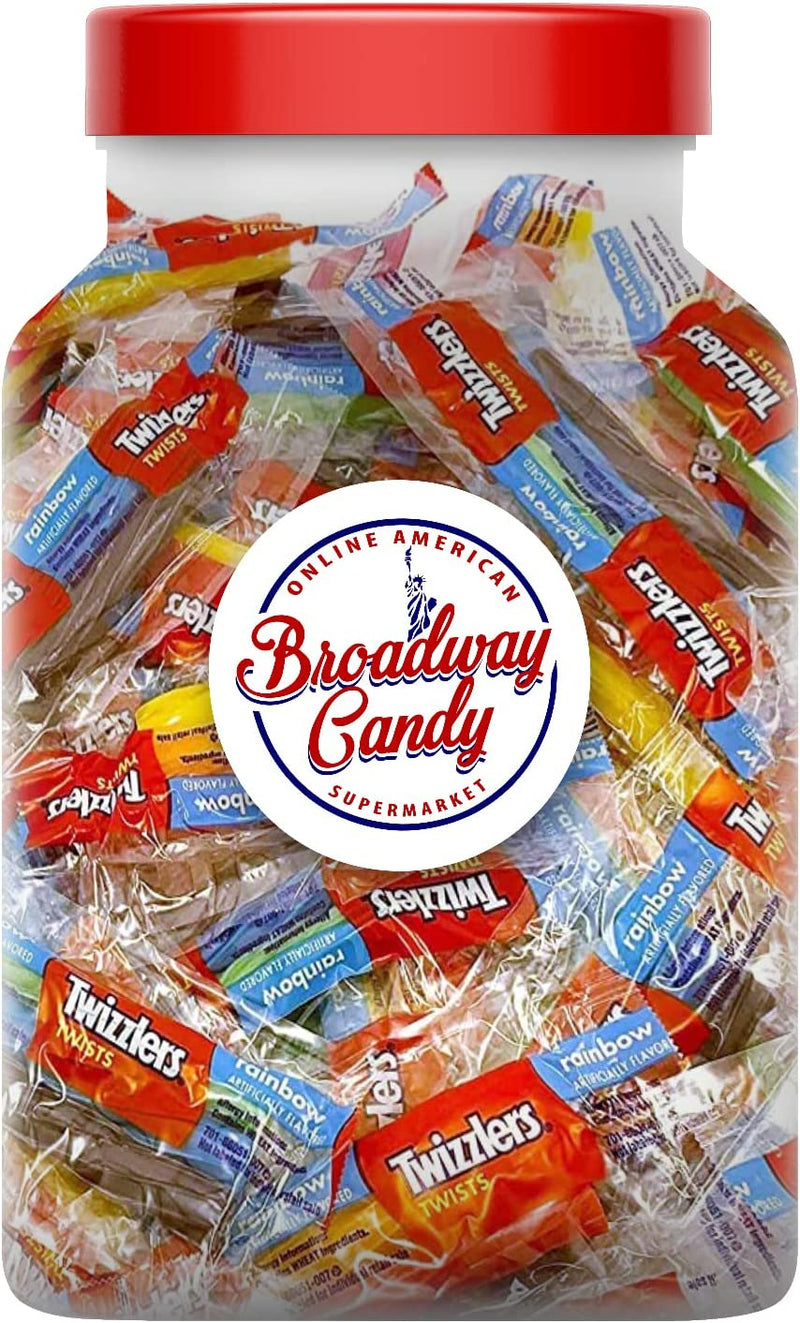 Twizzler Rainbow Twists Jar 750g (Approx. 50 Pieces) by Broadway Candy