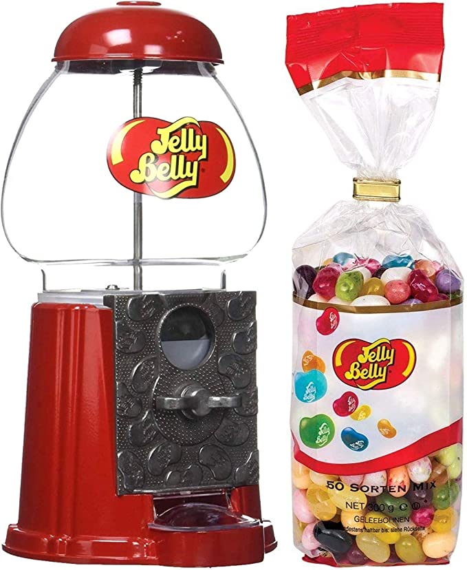 Jelly Belly Mini Bean Machine and 50 Flavours 300g Bag Jelly Beans Bundle Gift Boxed - Pack of 2
