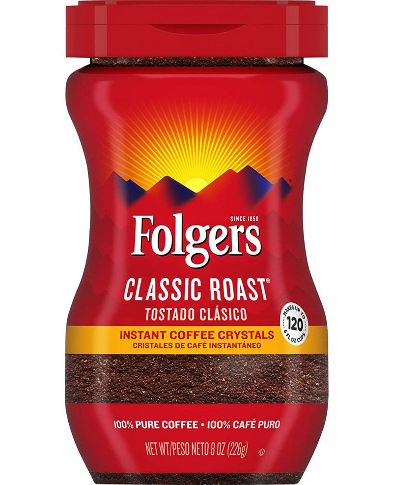 Folgers Classic Roast Instant Coffee 226g (8oz)