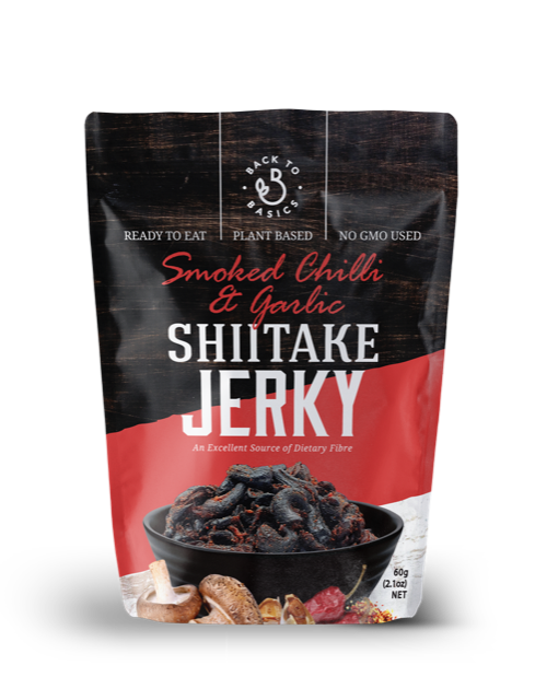 Back to Basics Shiitake Jerky Smoked Chilli & Garlic 60g