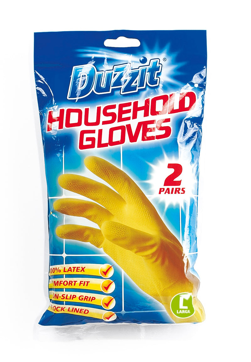 Duzzit Household Gloves 2Pk Large