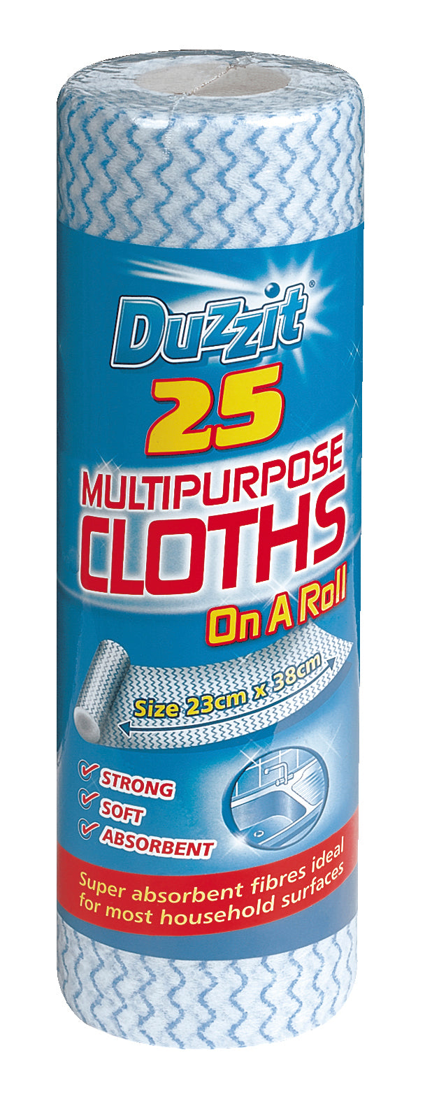 Duzzit - Multipurpose Cloths on a Roll 25Pk
