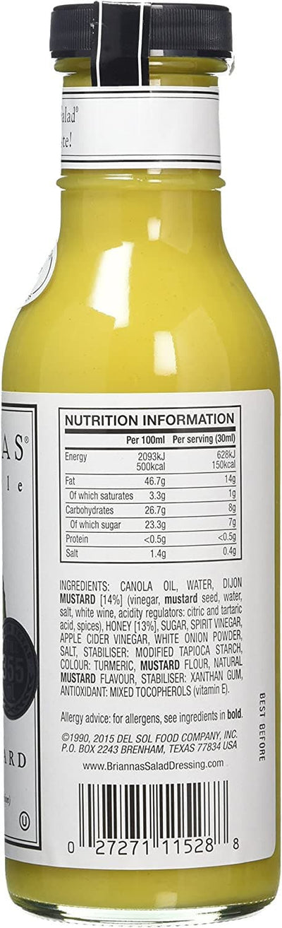 Briannas Dressing - Dijon Honey Mustard 355ml