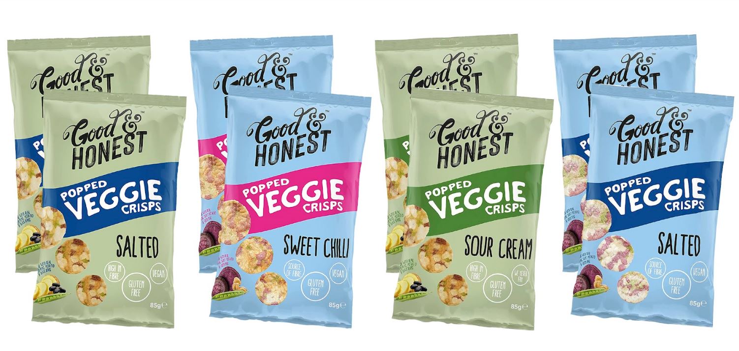 Good & Honest 85g - Popped Veggie Crisps - Veggie Mix | Pack of 8 ...