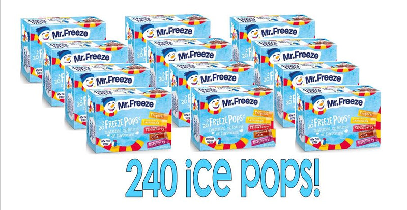Mr Freeze Ice Pops - Assorted Flavours - 20 pops x 20ml