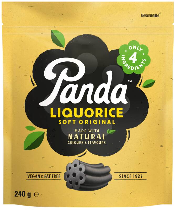 Panda Pack of 12 x 240g Liquorice Bags Original
