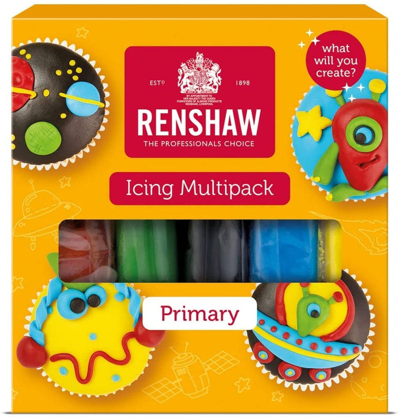 Renshaw Ready-To-Roll Icing - 5 Colour Multipack - Primary Colours 500g