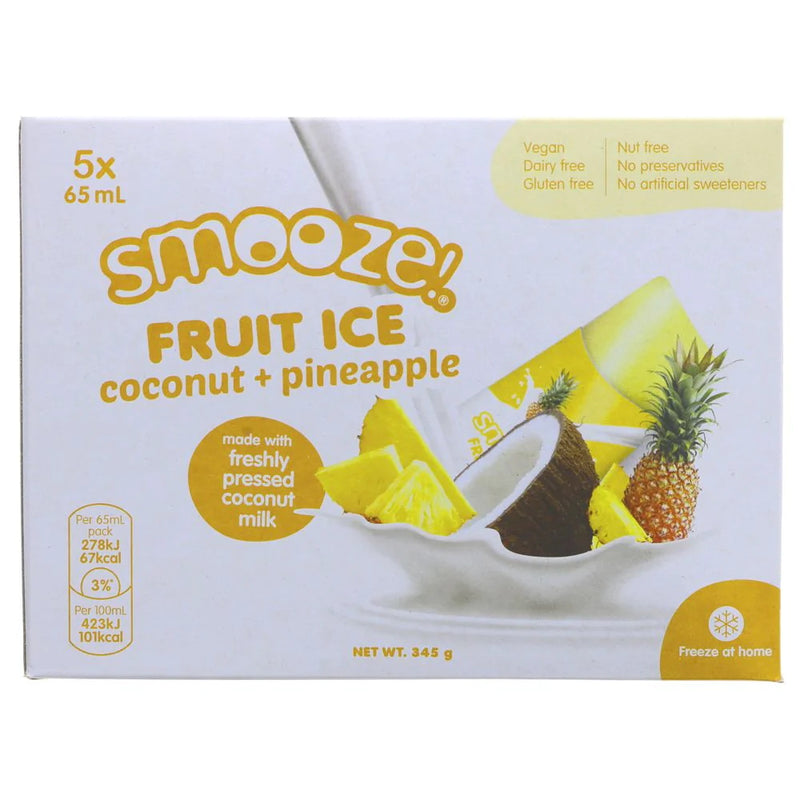 Smooze Ice Lollies Pineapple Coconut 5 x 65ml **Exp 28/05**