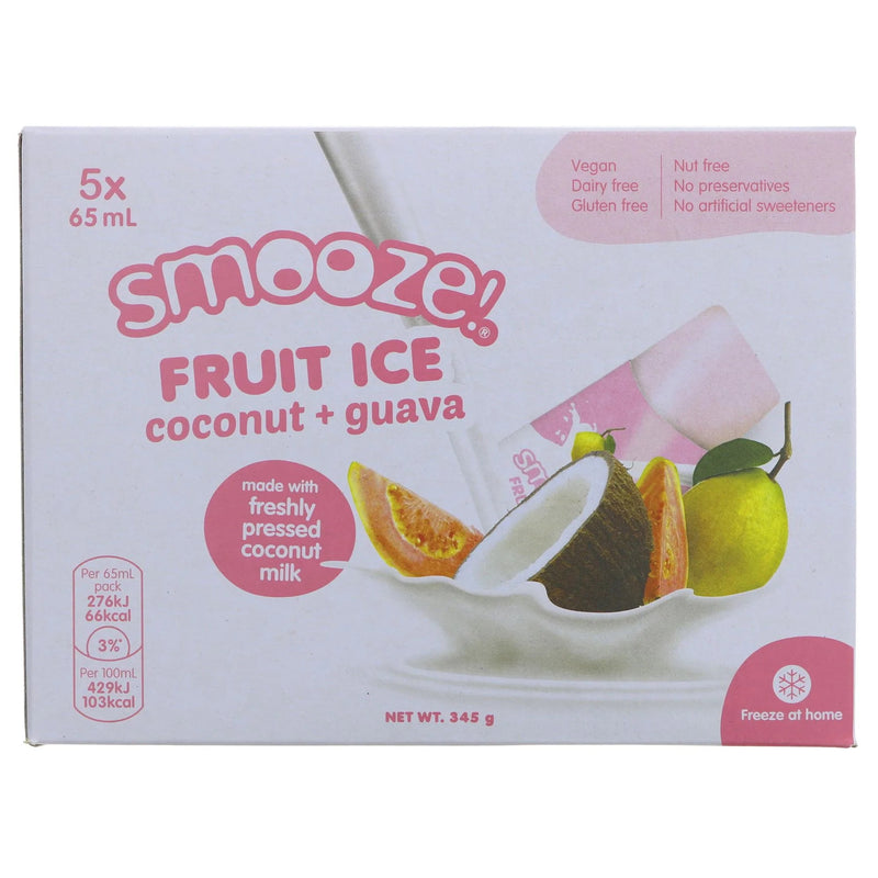 Smooze Ice Lollies Guava Coconut 5 x 65ml **Exp 23/06 **
